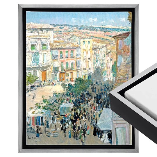 Cardinali Renewal Core Floater Frame, Black/Antique Silver, 18x24", For 1-1/2" Deep Canvas, 4 Pack - Open Back Floating Canvas Frames, No Glass or Backing, Hardware Included